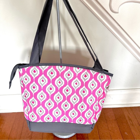 Fit & Fresh Pink Teardrop Ikat insulated Lunch Bag - Picture 9 of 16